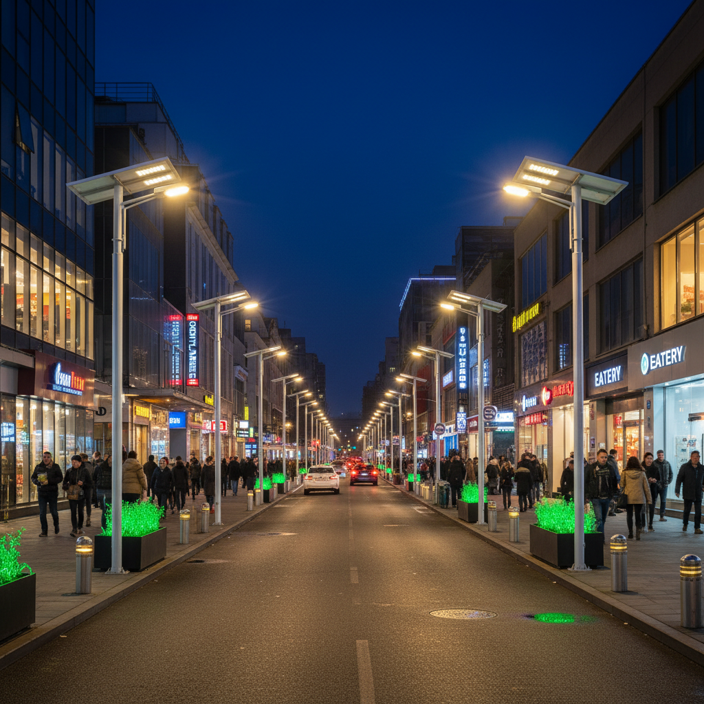 Avant — Éclairage solaire — Rue Didouche Mourad